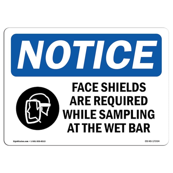 OSHA Notice Sign, OSHA-PPE-Eye-Sign-, 24in X 18in Aluminum, 24" W, 18" H, Landscape